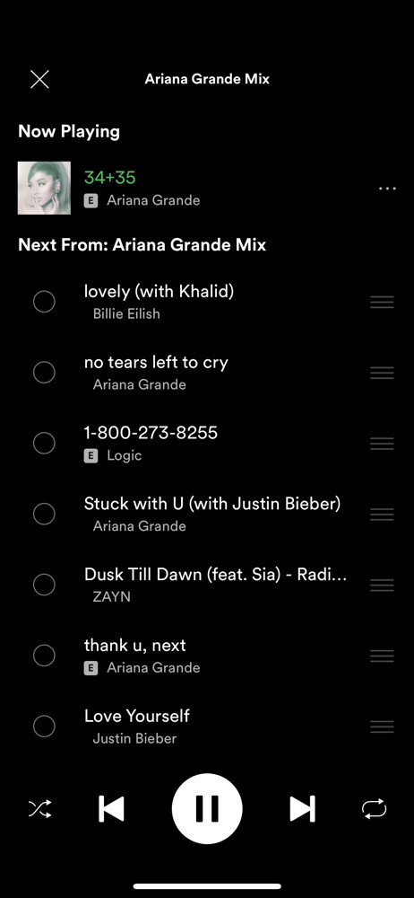 Spotify Edit playlist screenshot