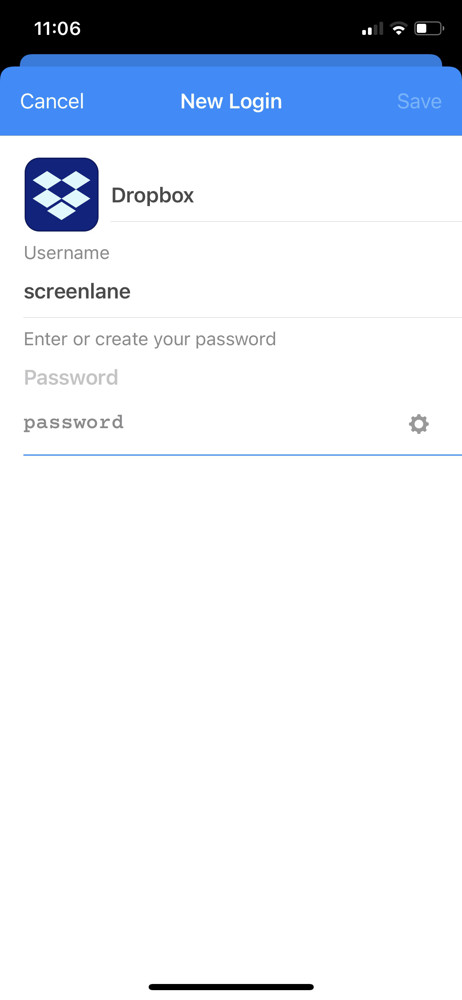 1Password Set password screenshot