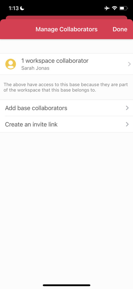 Airtable Collaborators screenshot