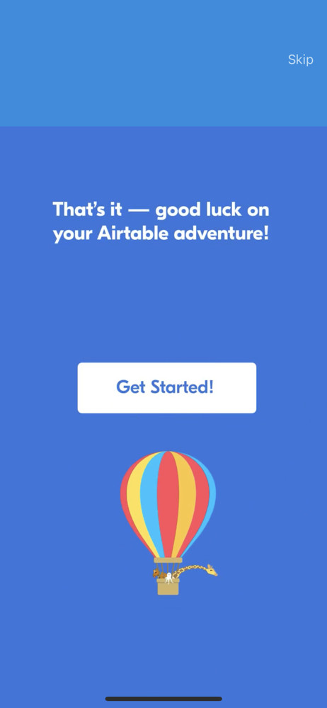 Airtable Get started screenshot
