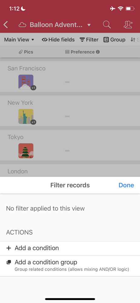 Airtable Filter screenshot