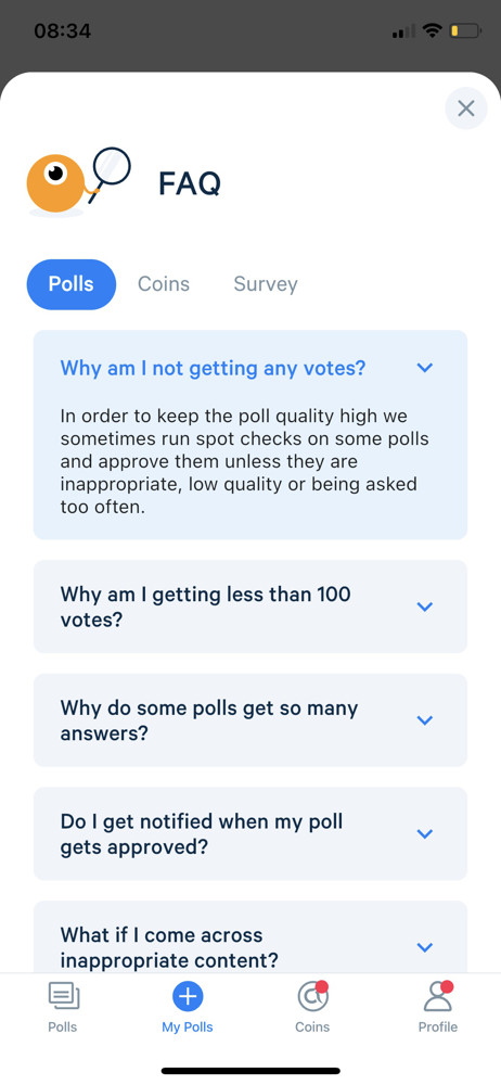 Appinio FAQ screenshot