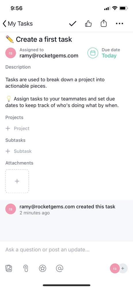 Asana Task screenshot