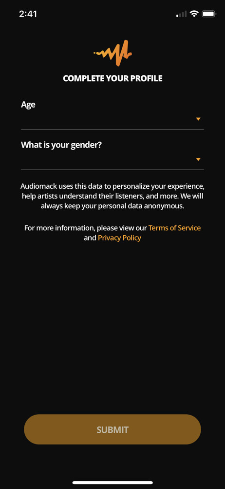 Audiomack Complete profile screenshot