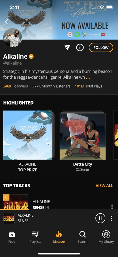 Audiomack Profile screenshot