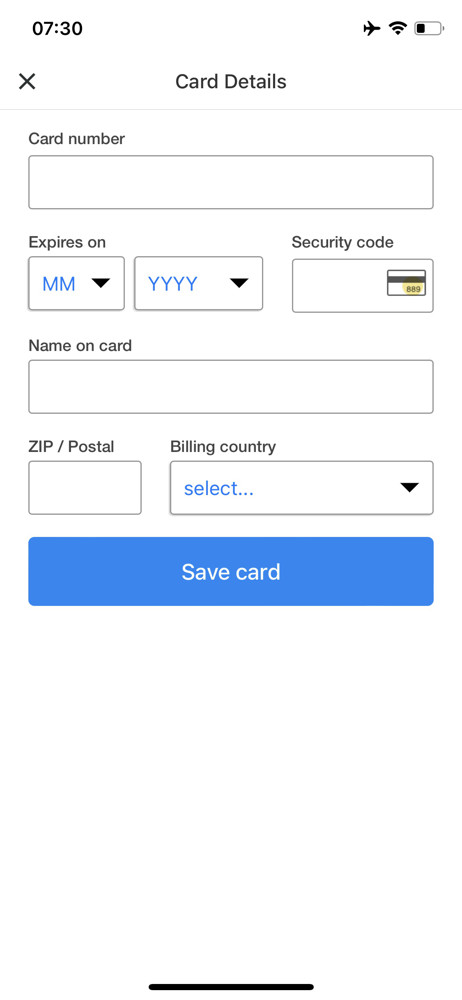 Bandcamp Add payment method screenshot