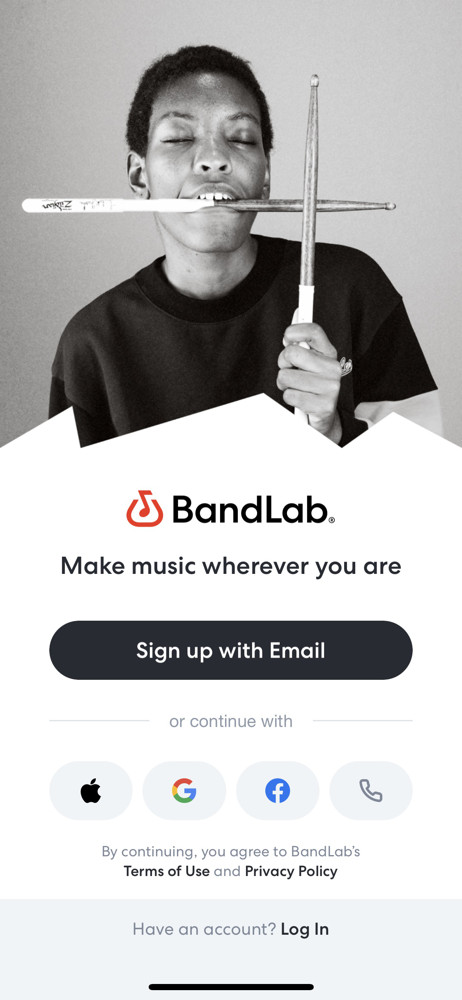 BandLab Sign up screenshot