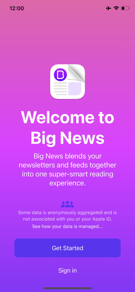 Big News Start screen screenshot
