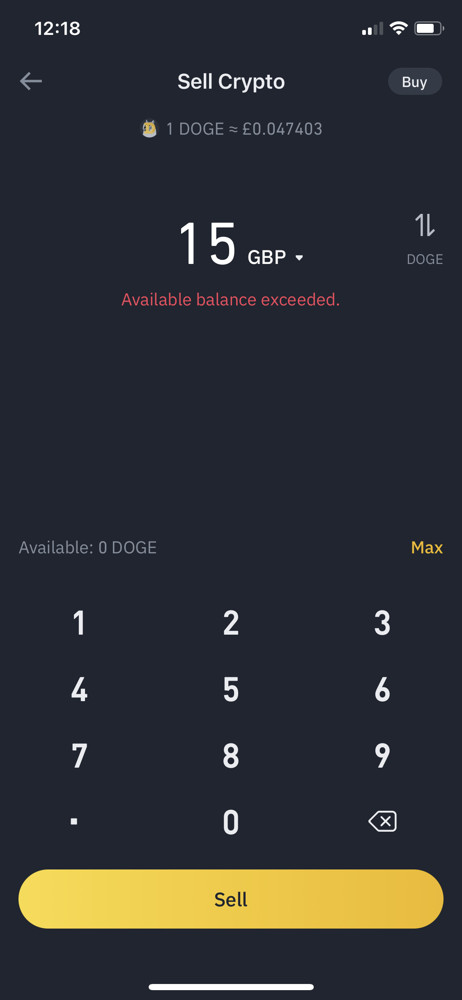 Binance Exchange screenshot