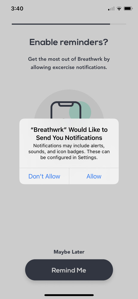 Breathwrk Enable notifications screenshot