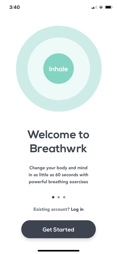 Breathwrk Welcome slides screenshot