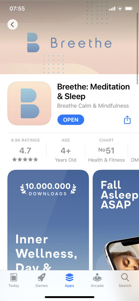 Breethe App store listing screenshot