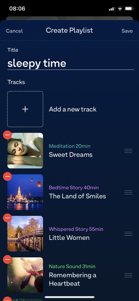 Breethe Create playlist screenshot