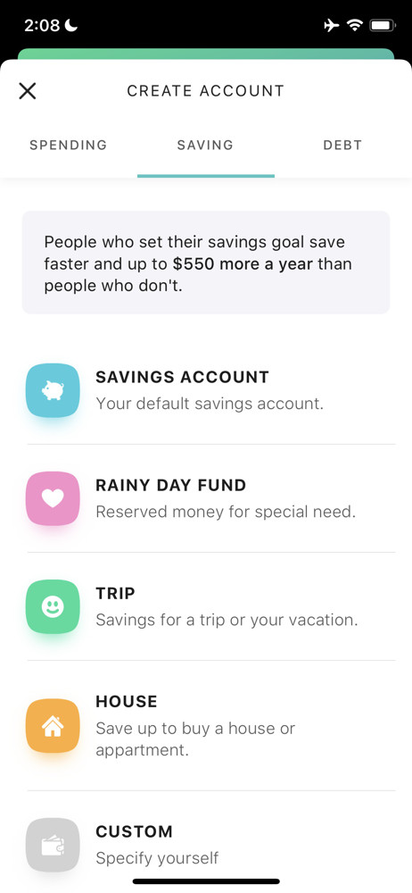 Buddy budget Add account screenshot