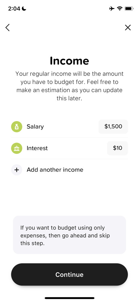 Buddy budget Add income screenshot