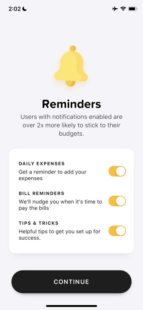 Buddy budget Set reminders screenshot