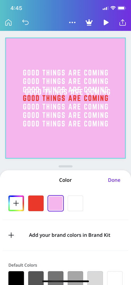 Canva Set color screenshot