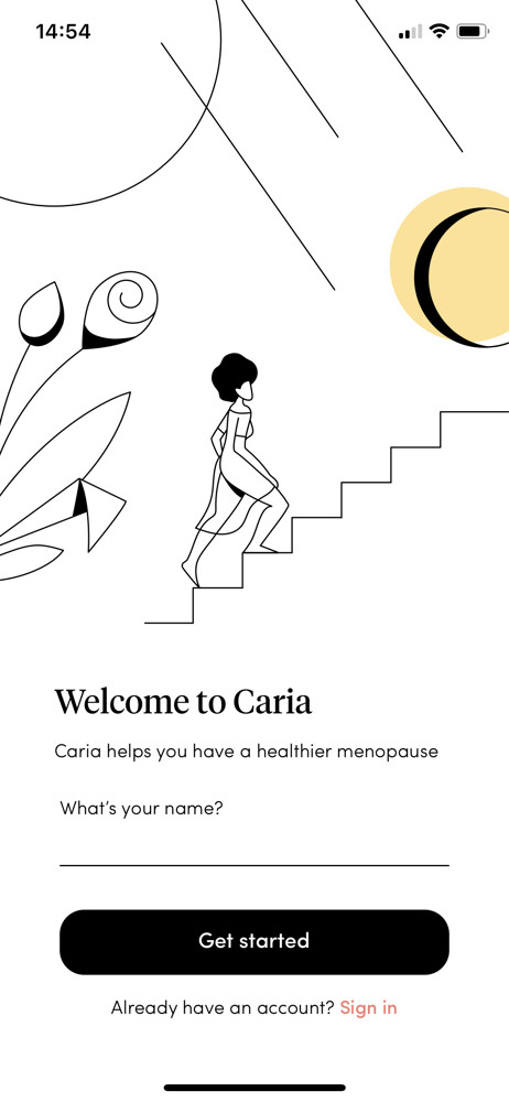 Screenshot from the Caria iOS app