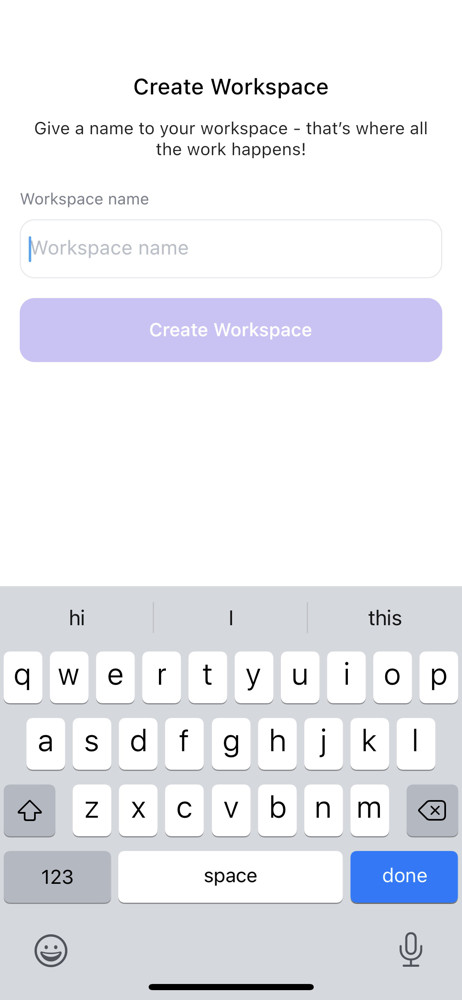 ClickUp Create workspace screenshot