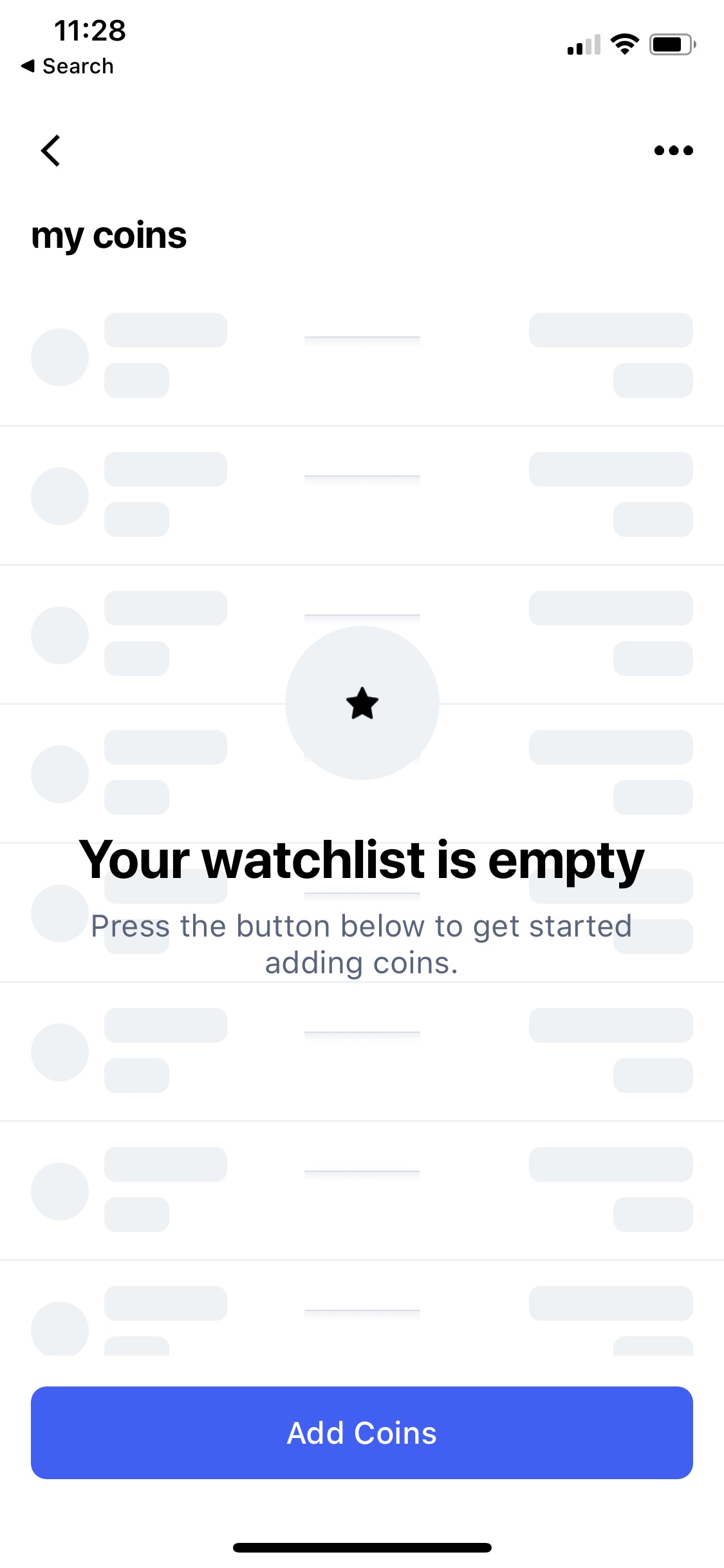 Screenshot of CoinMarketCap - Watchlist
