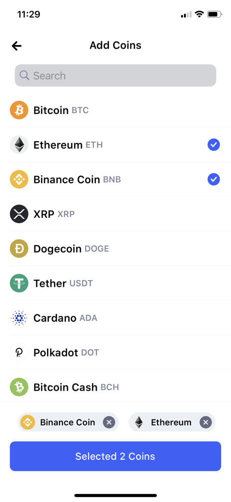 CoinMarketCap Add coins screenshot