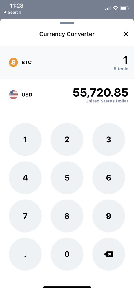 CoinMarketCap Currency converter screenshot