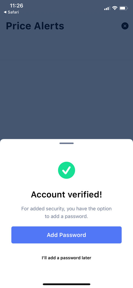 CoinMarketCap Account verified screenshot