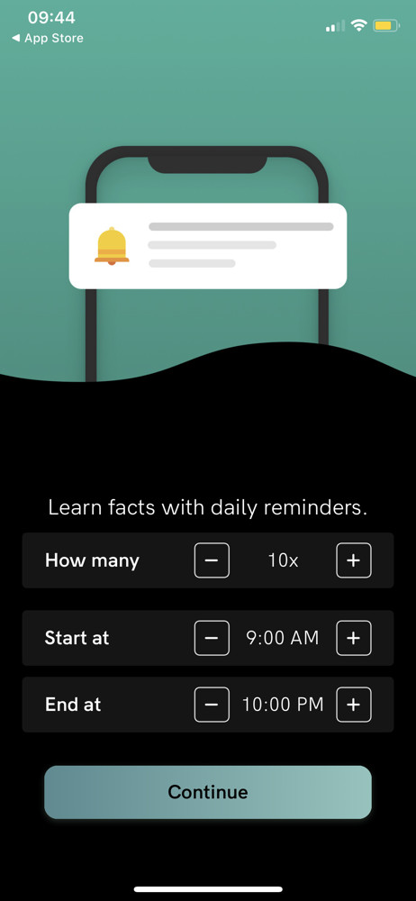Daily Random Facts Set reminders screenshot