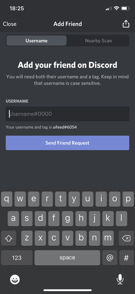 Discord Add friends screenshot