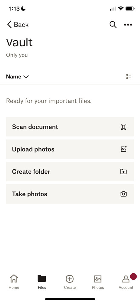 Dropbox Folder screenshot