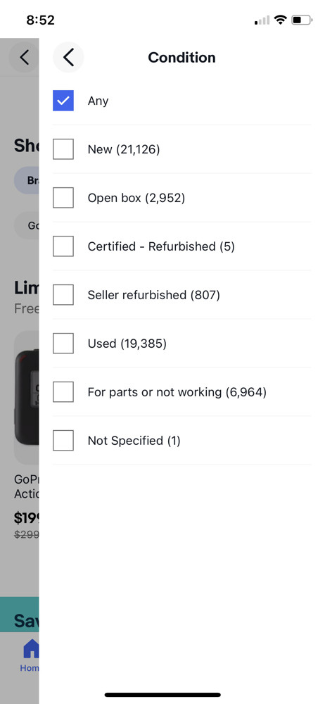 eBay Filter screenshot