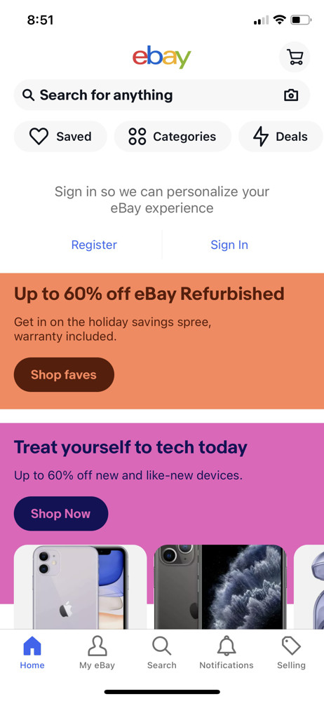 eBay Home screenshot