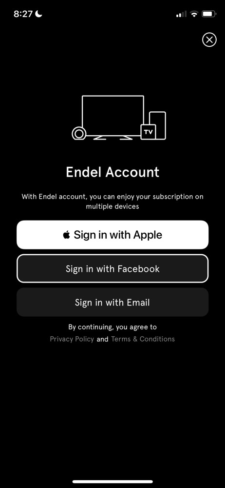Endel Sign up screenshot