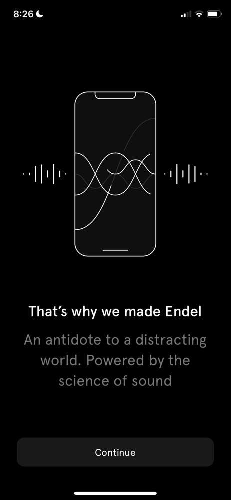 Endel Welcome slides screenshot
