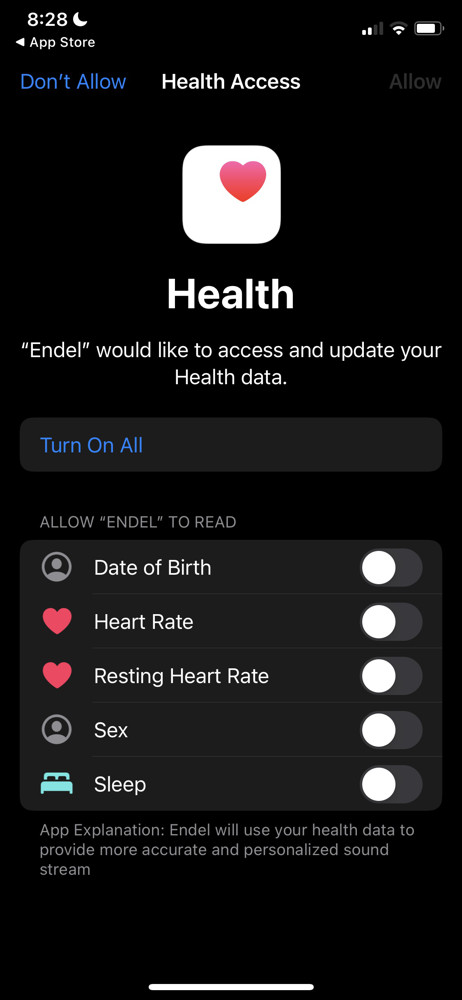 Endel Connect Apple Health screenshot