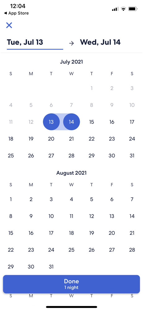 Expedia Set dates screenshot