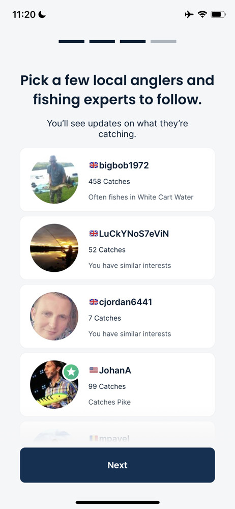 Fishbrain Follow people screenshot