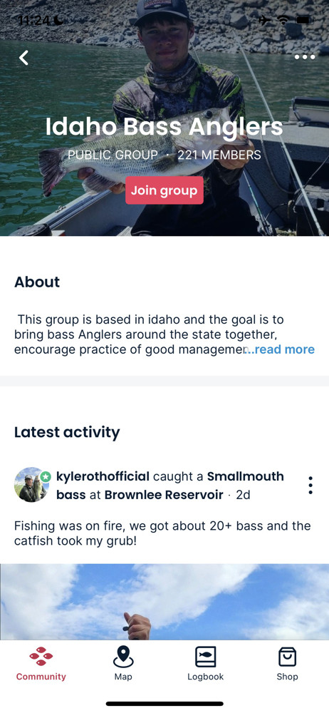 Fishbrain Group details screenshot