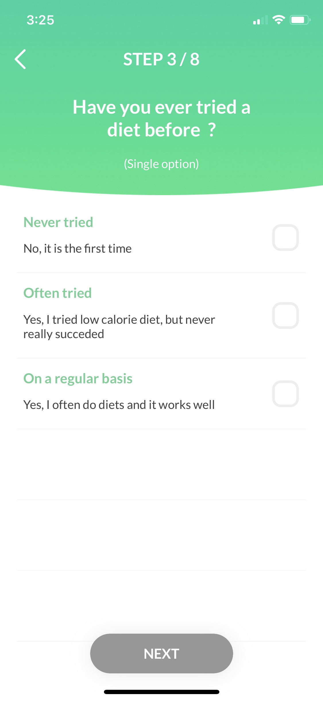 Screenshot of Foodvisor - Survey