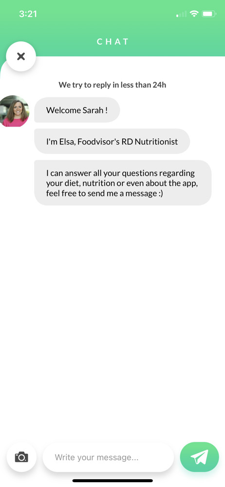 Foodvisor Chat screenshot