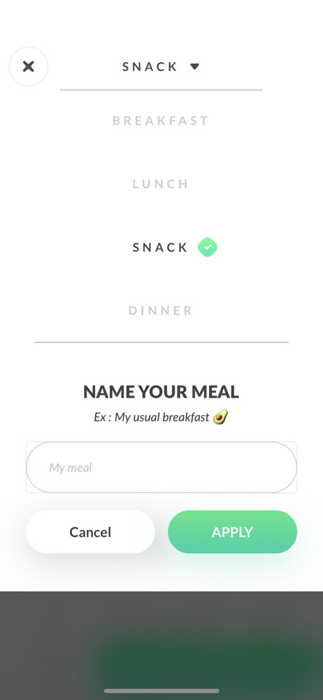 Foodvisor Select meal screenshot