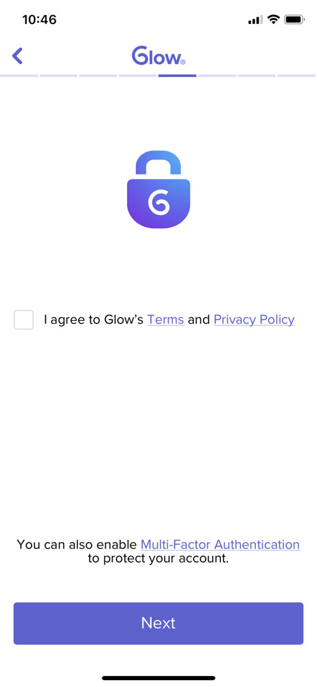 Glow Agree to terms screenshot