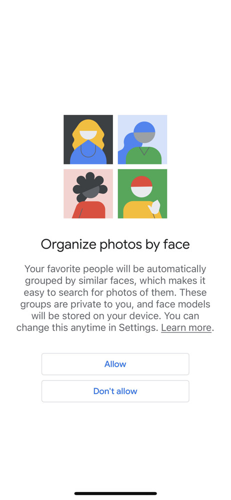 Google Photos Enable face detection screenshot