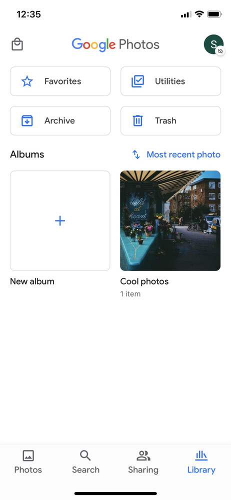 Google Photos Library screenshot