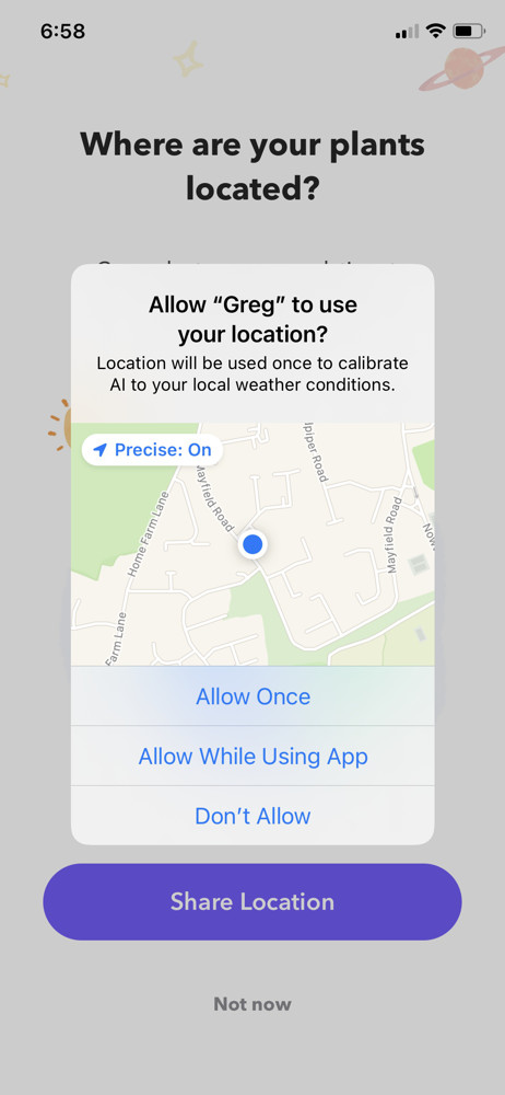 Greg Enable location services screenshot