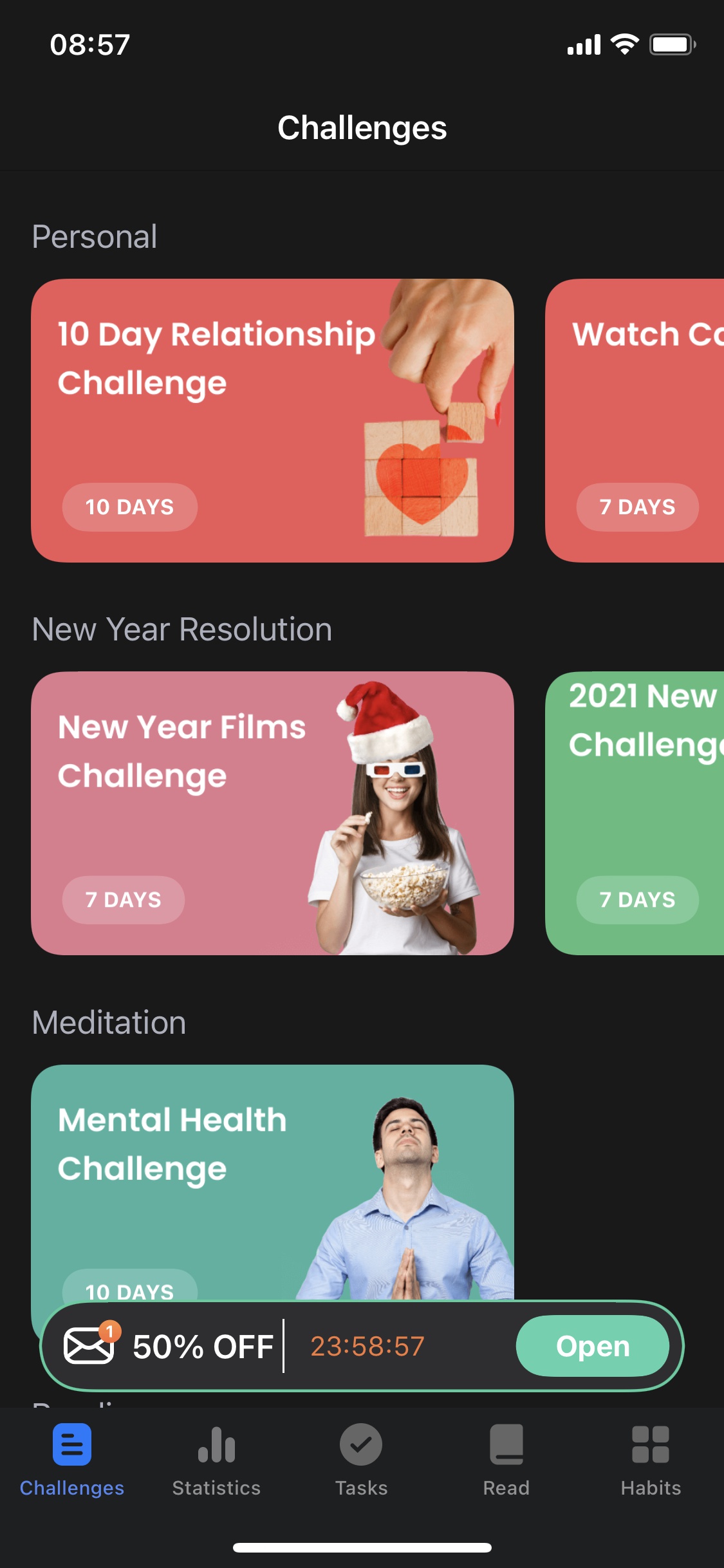 Screenshot of HabitBox - Challenges