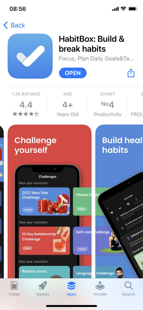 HabitBox App store listing screenshot