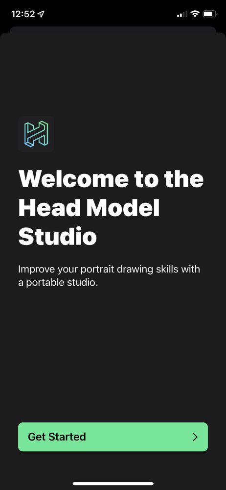 Head Model Studio Start screen screenshot