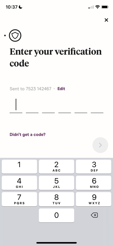 Hinge Verify phone number screenshot