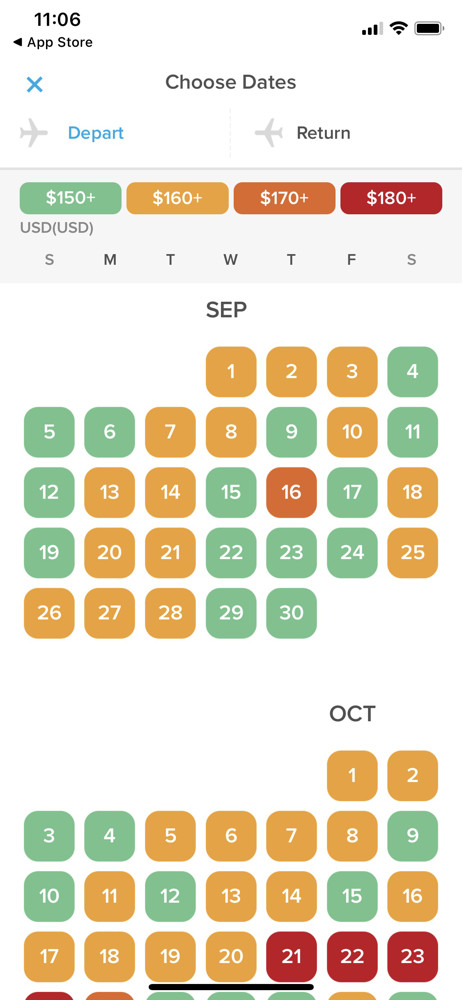Hopper Select date screenshot